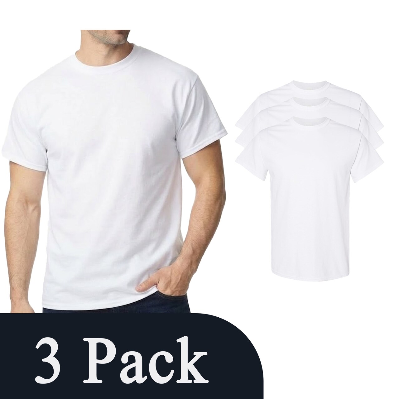 Gildan White Heavy Cotton T-Shirt for Casual Short Sleeve Craft & DIY Project Tee